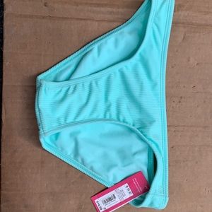 Never warn light blue bikini bottoms